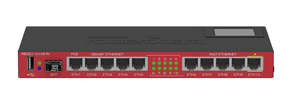 MikroTik - RB2011UiAS-IN - Metal Case Gigabit Router with PoE, SFP an USB