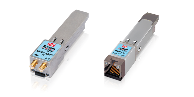 MiTOP-E1/T1, MiTOP-E3/T3 - Smart SFP-Format TDM Pseudowire Gateways