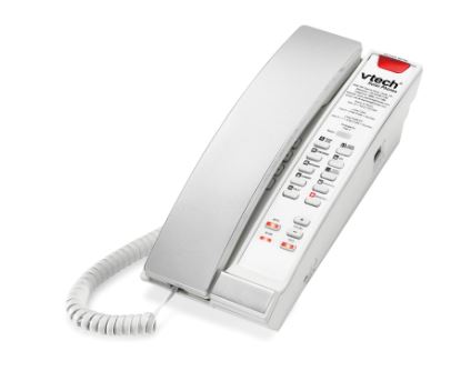 Vtech - A2211 - 80-H0A7-08-000 - 1-Line Contemporary Analog Petite Phone - Silver & Pearl