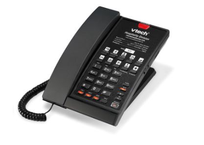 Vtech - A2220 - 80-H0BU-13-000 - 2-Line Contemporary Analog Corded Phone - Black
