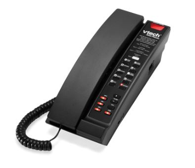 Vtech - A2221 - 80-H0BV-13-000 - 2-Line Contemporary Analog Petite Phone - Black