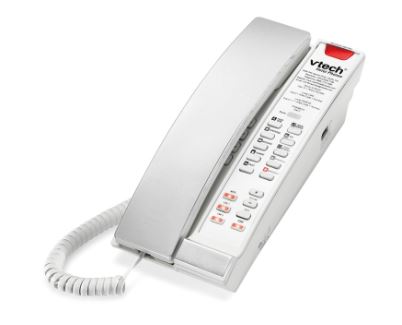 Vtech - A2221 - 80-H0BV-13-000 - 2-Line Contemporary Analog Petite Phone - Silver & Pearl