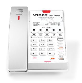 Vtech - CTM-A2411-BATT - 80-H0AY-08-000 - 1-Line Contemporary Analog Cordless Phone with Battery Backup - Silver & Pearl